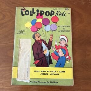 Vintage Lollipop Kids Monthly Magazine 1960 Vol. 2 No. 3 Adventures In Spring